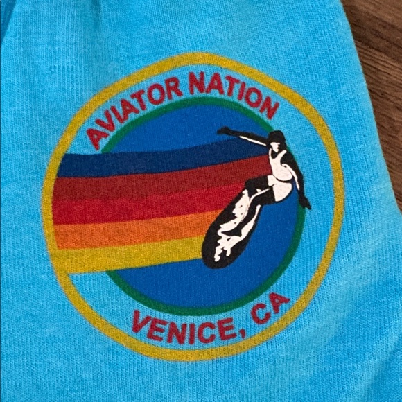 NEW [Aviator Nation] Sweats Casual Sweatpants Joggers in Neon Blue Youth 6 - Picture 6 of 13